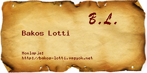 Bakos Lotti névjegykártya